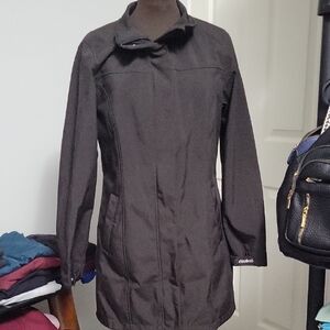 Large Cloudveil Black Knee Length Jacket